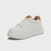 Tata Women's White Whale Sneakers, Thick Sole, Lace-Up