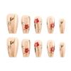 Square Nail Tips Flower Fake Nail Glues On Nail Stick On Nail Press On Nail Artificial False Nail for Womens and Girls