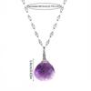1 Stück Naturstein-Halskette für Damen, kleiner tropfenförmiger Anhänger aus Amethyst und rosa Kristall, Choker-Schmuckgeschenk