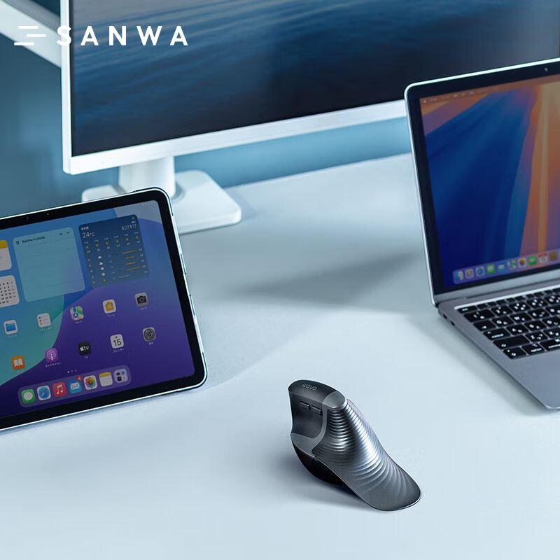 ShanYe Ergonomic Vertical Wireless Bluetooth Dual-Mode Mouse & Pad Set