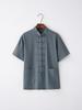 Men's Short-Sleeve Summer Chinese Tang Suit - Frog Button Style for Middle-Aged & Elderly