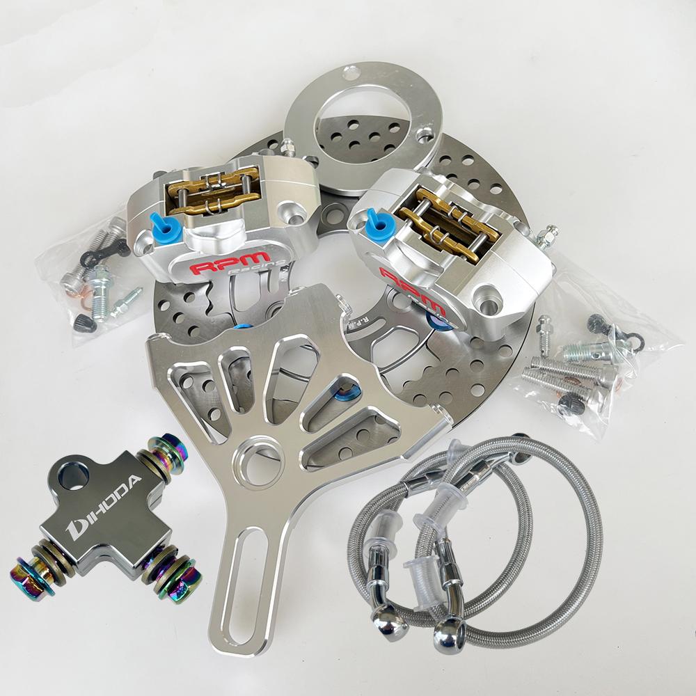 Motorcycle 2 piece RPM Brake Calipers with 220 mm Brake disc  For Rear Flat Fork Brake System For Scooter Motorbike Modify