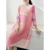 Women's Dresses Evening Dresses Beautiful Printed Pleated Dress Summer Age Plus Size  Loose Mid-year Long Female Skirt