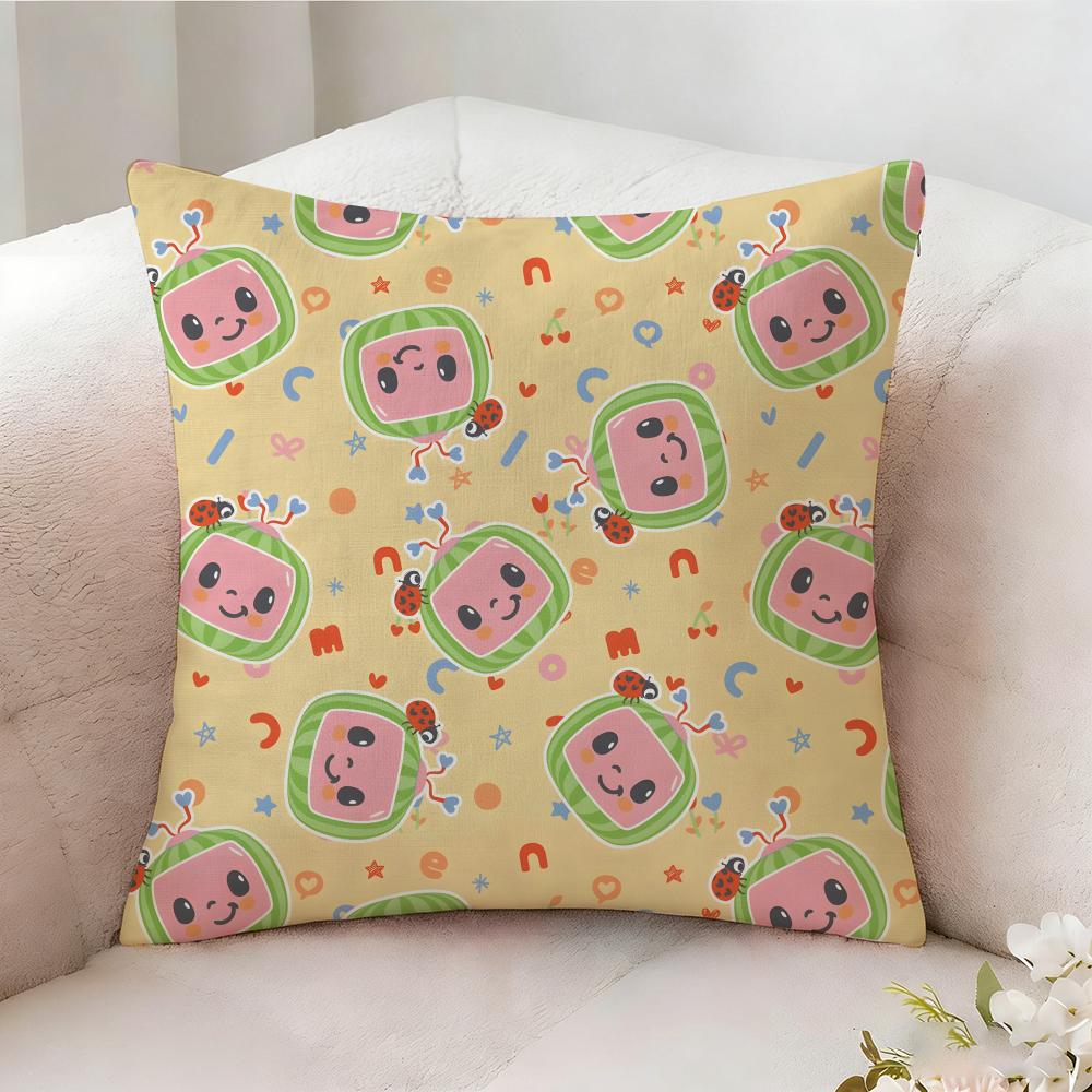 C-cocomelon Cartoon Pillow Case Pillowcase, Double-sided Printed, Sofa Cushion, Bedroom Headboard Pillow