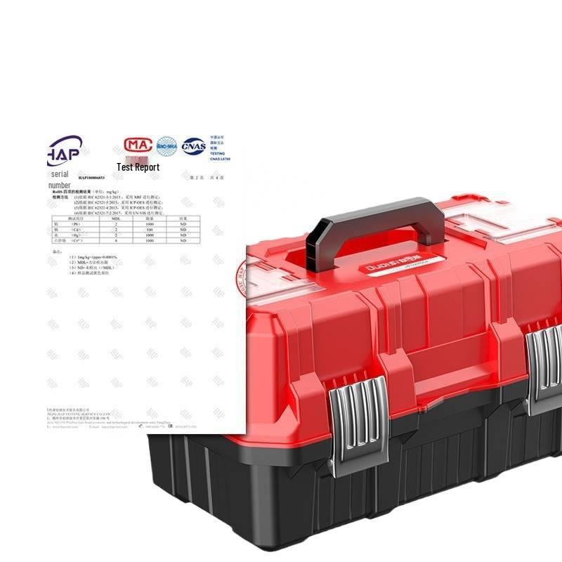 German Three-Layer Multifunctional Toolbox for Car, Home, Electrician, and Hardware Storage