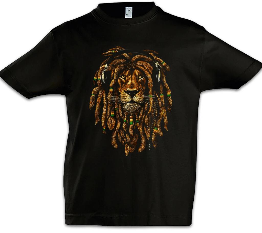 Rastafarian Lion IV Kids Boys T-Shirt Rasta Lion Babylon Reggae Jamaica Africa-