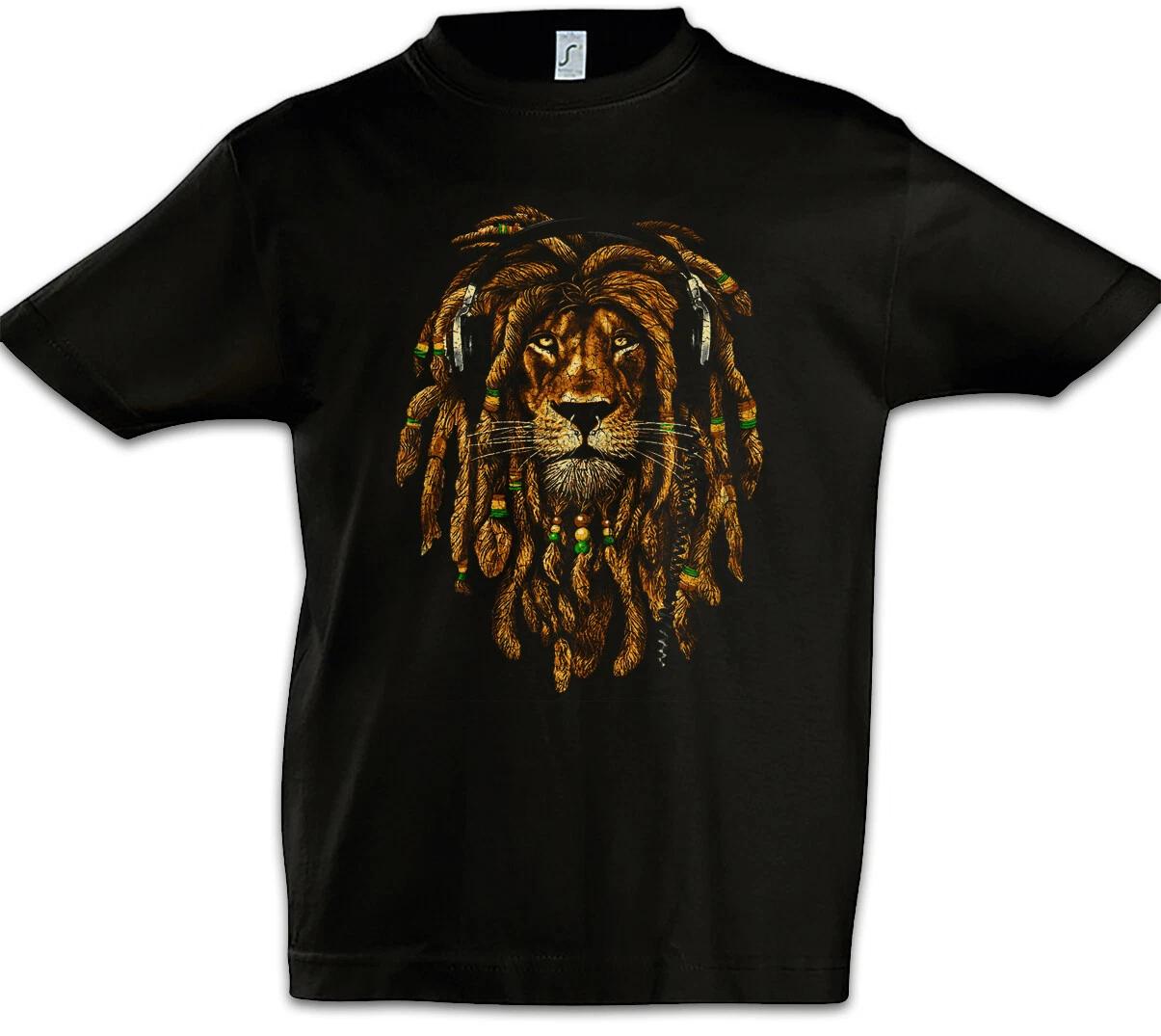 Rastafarian Lion IV Kids Boys T-Shirt Rasta Lion Babylon Reggae Jamaica Africa- 150