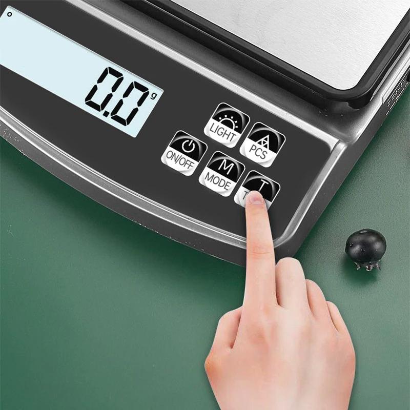 Waterproof High-Precision Kitchen Electronic Scale Digital Precision Balance Food Scale Household Coffee Baking (NO Battery)