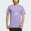 Adidas Graphic T-Shirt 3 Anime Print Letter Logo Round Neck Cotton Loose Fit Short Sleeve T-Shirt Men Tops Light-Purple JP4586