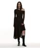 Partimento Woman Jacquard Tie-Neck Midi Dress_Brown