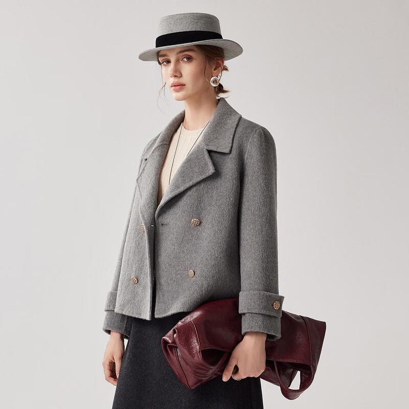 Zhaojun Women's Winter Retro Wool Blend Short Coat