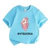Cute Chibi Girl Hold Teddy Bear Print Kids T-Shirt 100% Cotton Crew Neck Short Sleeve Casual Soft Tees for Boys Girls Sweet Daily Home School Wear