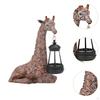 Garten Giraffen Statue Harz Figur mit Solar Laterne Dekorative Sammeln Hof Ornament für
