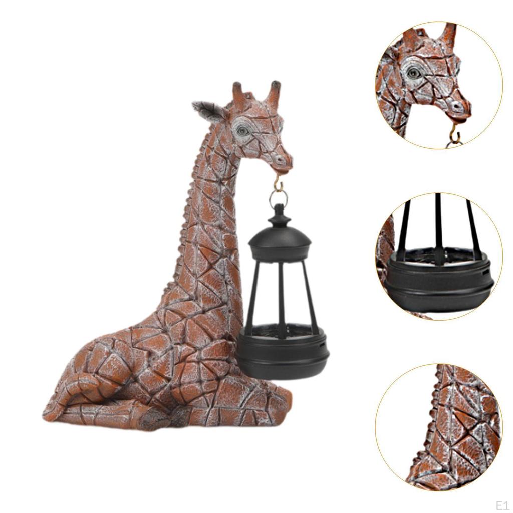 Garten Giraffen Statue Harz Figur mit Solar Laterne Dekorative Sammeln Hof Ornament für