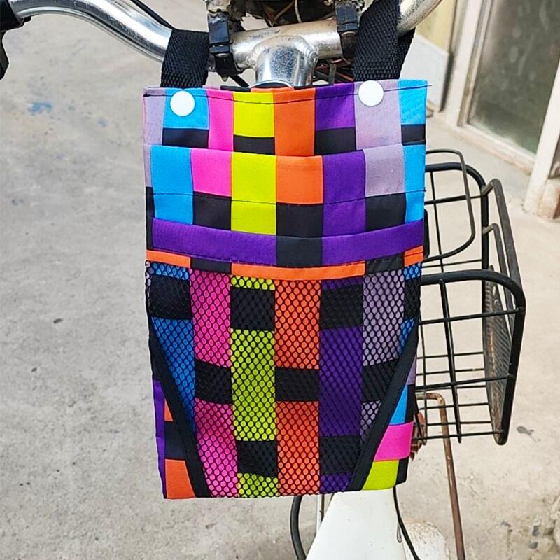 Bicycle Storage Bag Detachable Front Handlebar Basket Large Capacity Waterproof Pocket for Commuting Cycling