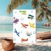 Ultra-Soft Beach Towel with Cute Airplane Theme,Ideal for Pool - Camping, Diving - Perfect Travel Essential, Vibrant Beach Towel.