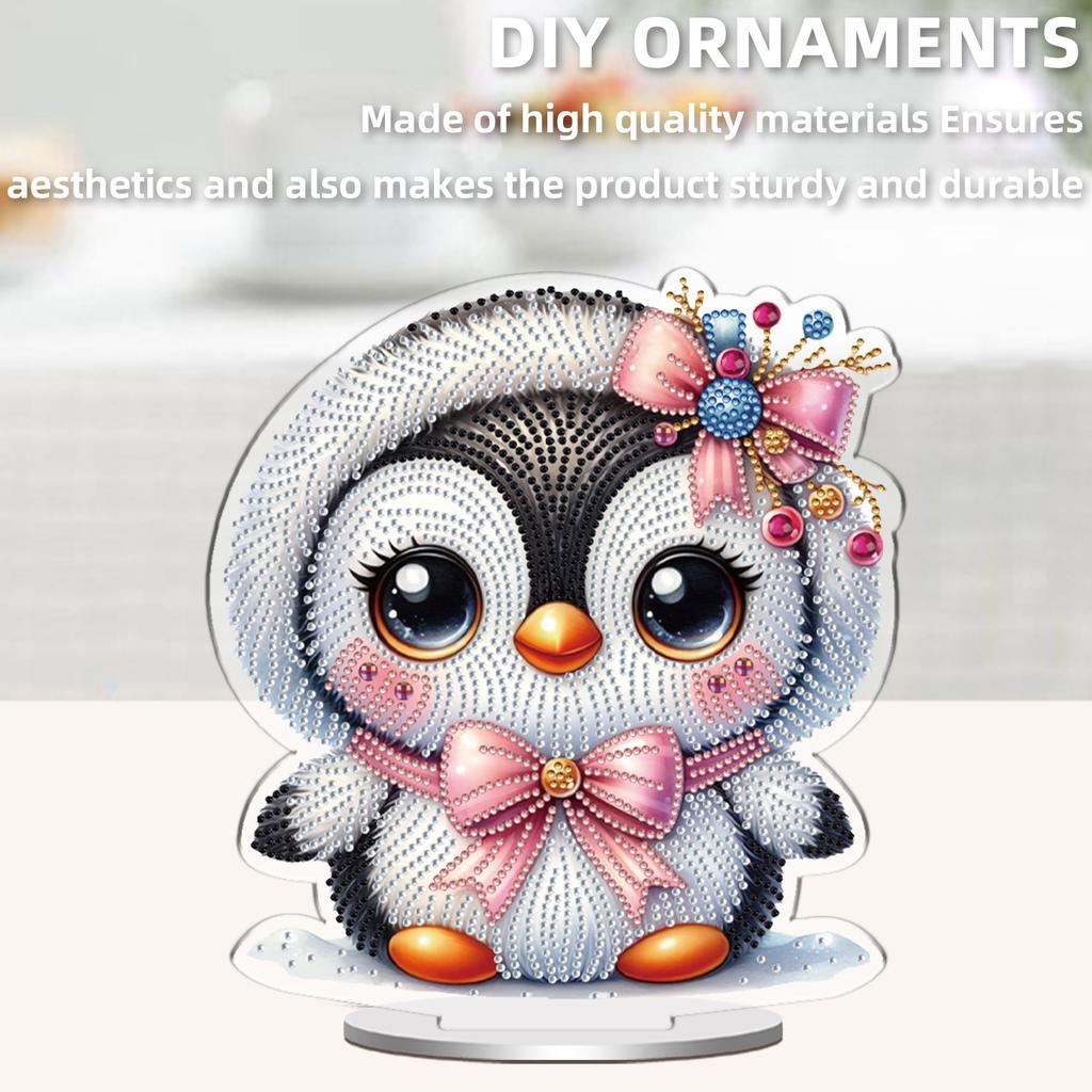 2D/Flat DIY Diamond Painting Tabletop Ornaments Kit Double Sided Print Single Side Drill for Living Room Home Office Decoration