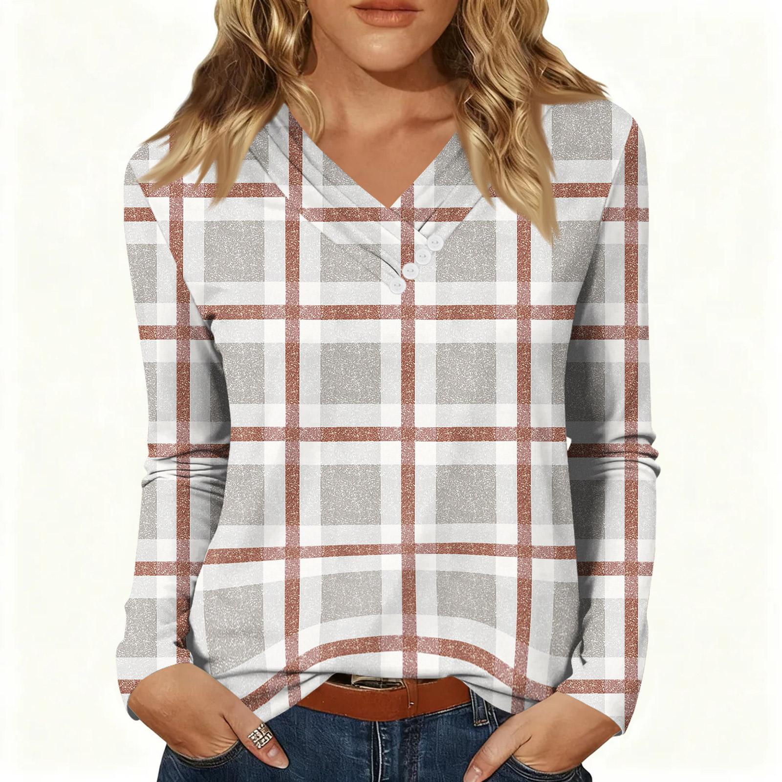 Womens Sweaters V-neck Long Sleeve Shirts Fall Outfits  Fashion Winter Clothing Side Slit L