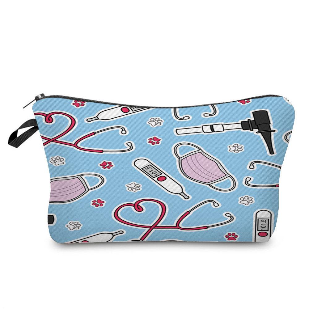 Women Nurse Print Cosmetic Bag Toiletries Organize Travel Storage Case  6443