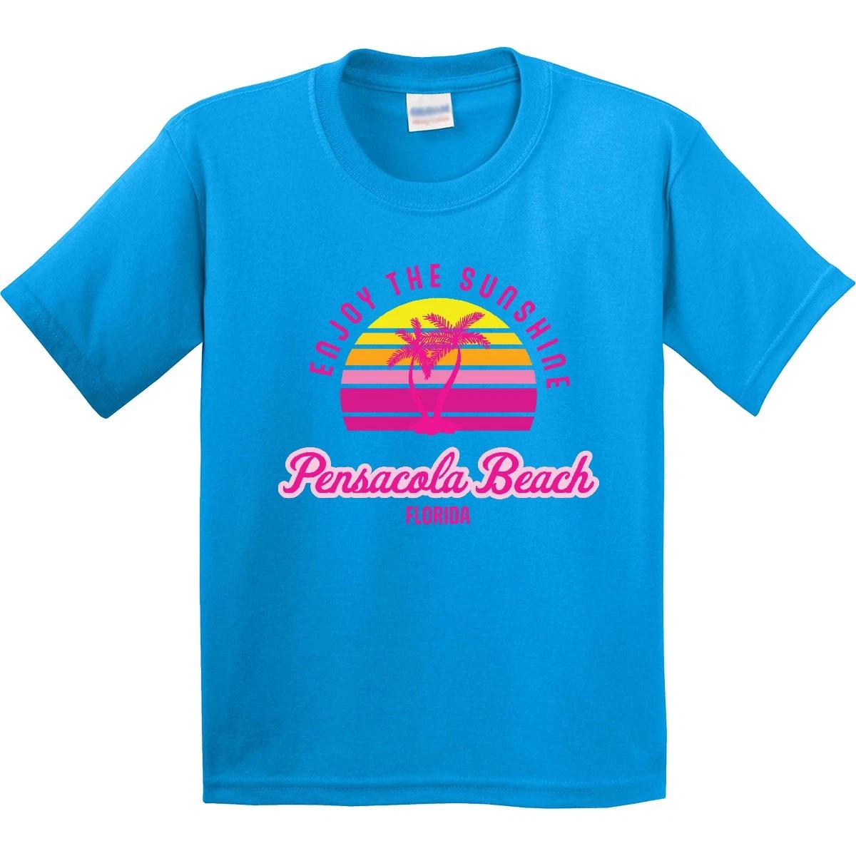 Inktastic Summer Enjoy The Sunshine Pensacola Beach Florida In Youth kids boys T-Shirt Tee 160