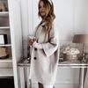 Winter Thermal Overcoat Women Double Breasted Thickened Loose Fit Coat Turn Down Collar Solid Color Pockets Three Quarter Sleeve Commuting Dating