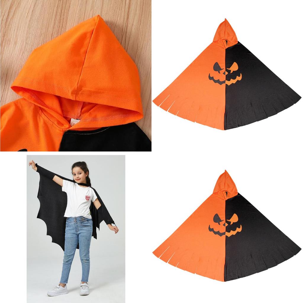 Halloween Kids Costume Pumpkin Bat Cloak Cosplay With Polyester Material For Holiday Party