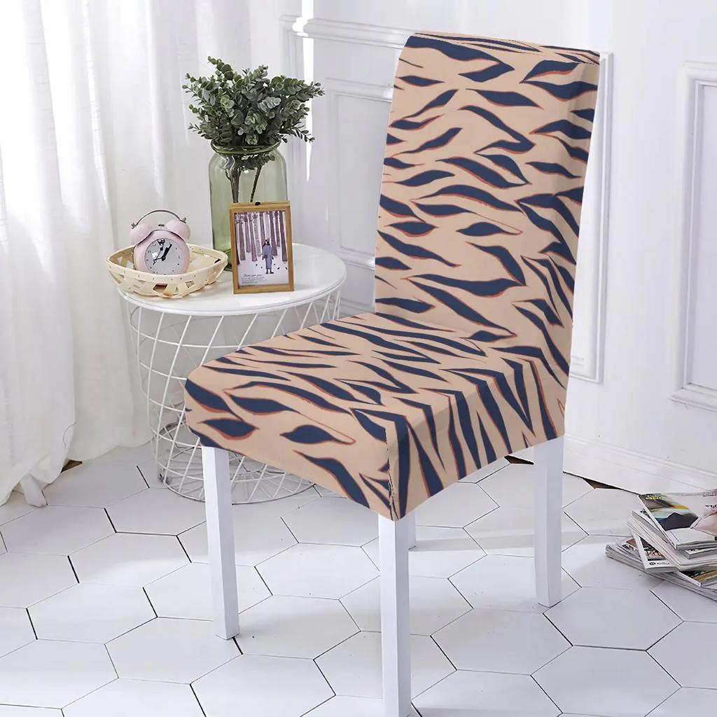 Leopard Print Spandex Chair Covers Stretchy Washable Dining Room Seat Protectors Elastic Slipcovers For Home