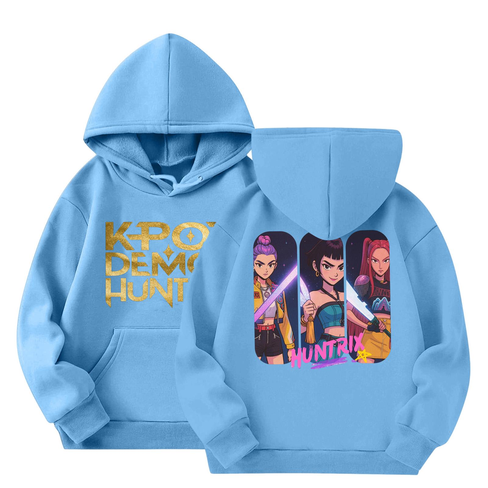 

Детская мода Легкий пуловер с длинным рукавом с карманами Толстовка с принтом 120 небесно-голубой