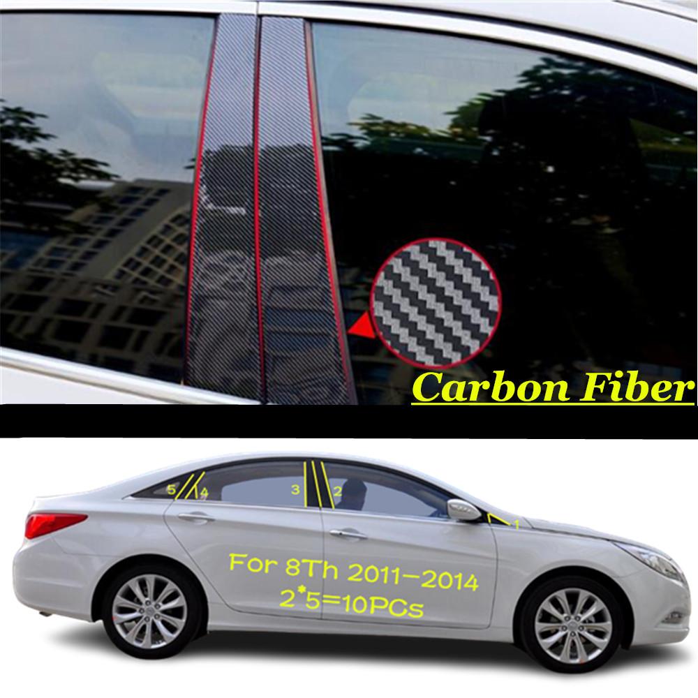For Hyundai Sonata 7th 8th 9th 10th 2008-2024 PC Material Pillar Post Cover Door Trim Window Molding Sticker Plate Accessories
