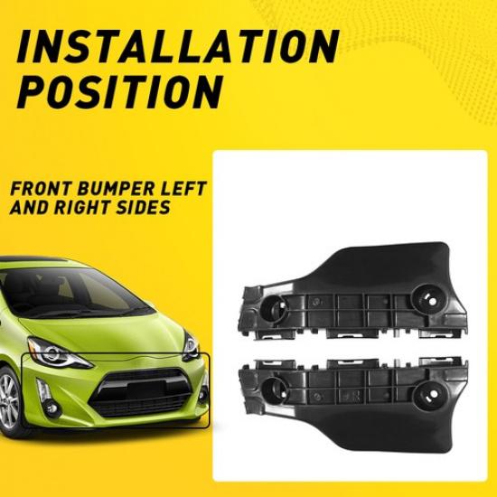 New Front Bumper Retainer Bracket Pair Set For 2012-2017 Toyota Prius C LH RH I