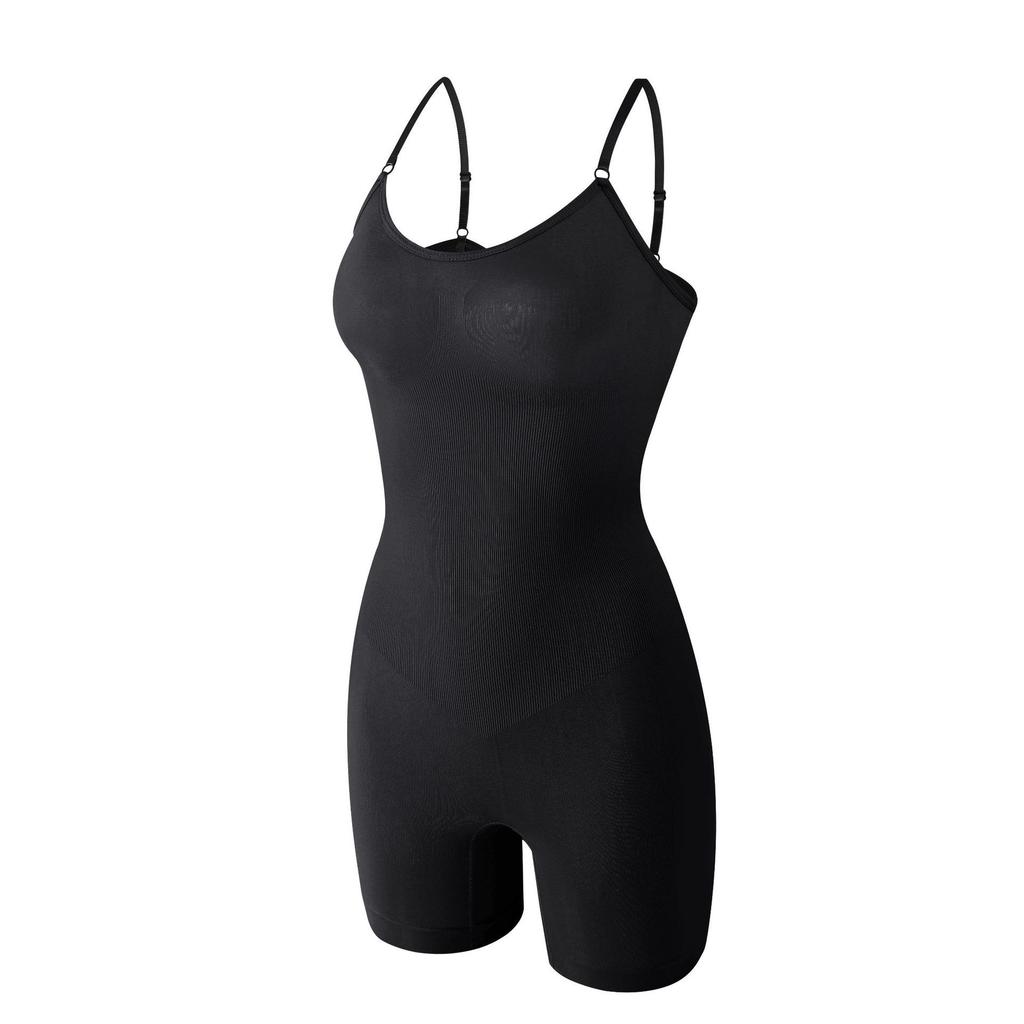 Plus-size Postpartum Shapewear Hip-lift Midriff Corset Seamless Crew Neck Strap Bodysuit