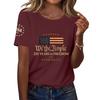 Short Sleeve Crew Neck T-Shirt with We the 250 Years of USA 1776 2026 Print for Women Men