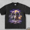 Schwarze Farben Pferd Blitze Natur Vintage 90er Jahre Stil Grafikshirt, 2000er Natur Oberteil. Retro Comfort Colors® Pferdeliebhaber Shirt, Pferdezubehör