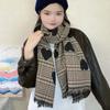 Soft Heart Knitted Scarf Warmer Long Thickened Shawl Large Double-sided Scarf  Girls