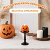 Pumpkin Candle - Non-flaming Candle (solid Wax, Movable Flame, With LED Light) (4 Inches X 4.3 Inches) (Brown-orange Color)