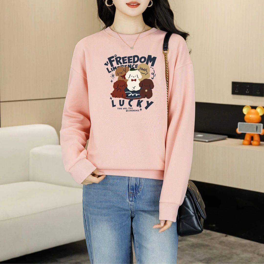

Sweatshirt for Women Fleece Thickened Loose Round Neck Casual Pullover Long Sleeve Winter Sweatshirt Top XXXL