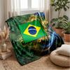 Brasilien Fotboll Tryckt Flanellfilt Hudvänlig Varm Dekorativ Pläd för Inomhus Soffa Säng Daglig Användning