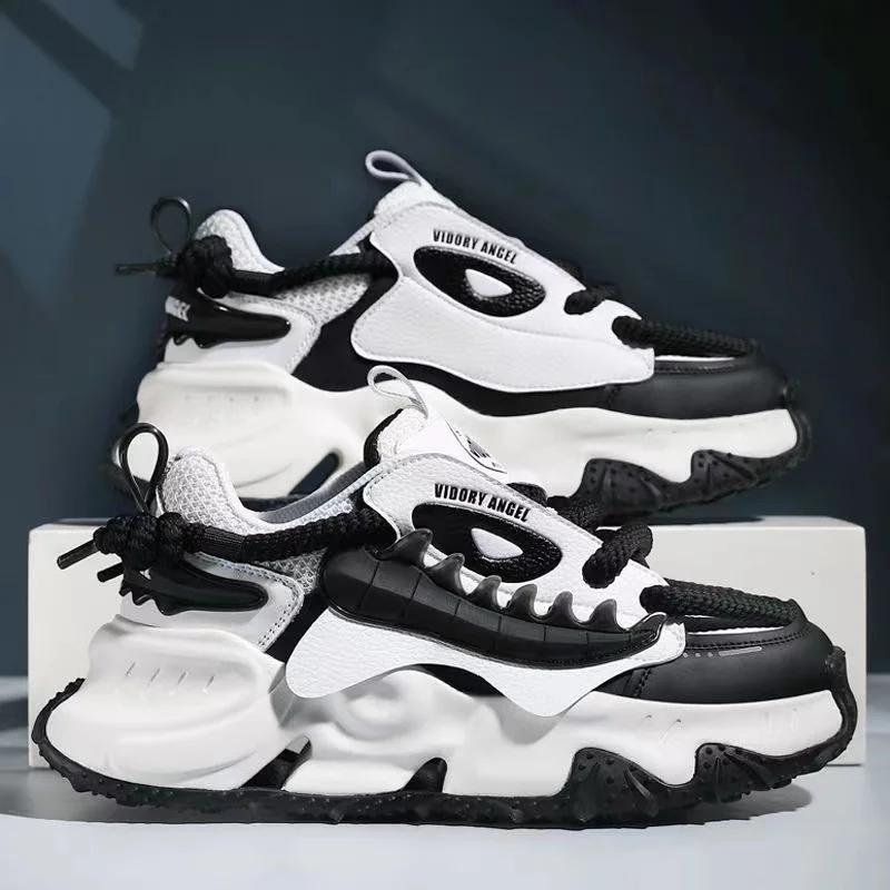 Pantofi sport pentru bărbați, pantofi sport cu talpă groasă, stil de brand de designer, pantofi sport pentru bărbați, pantofi sport cu talpă albă și plată, pantofi sport pentru bărbați