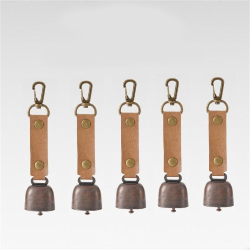 62KD Vintage Metal Bells Keychain Pet Pendant Outdoor Wind Chimes Charm Jewelry Gift