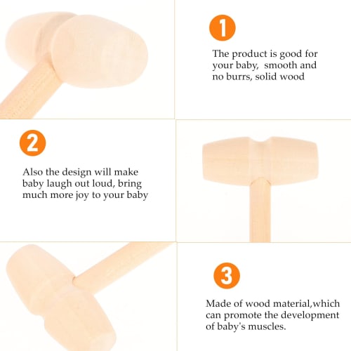 KESYOO Wooden Hammers, Mini Mallets, Ornamental Small Mallets, Wood Tools, Pack of 12 (Style A)