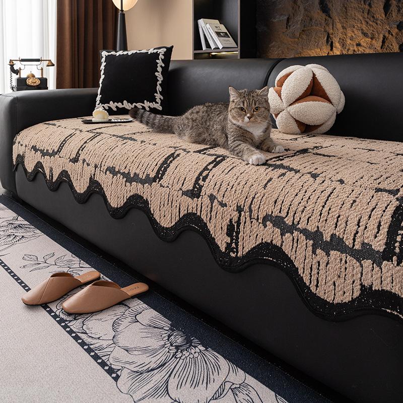 Special-Shaped Plush Sofa Cushion Autumn And Winter  New Non-Slip Seat Cushion Four-Season Universal Cover Straight Row Sofa Cover