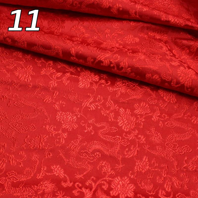 Chinese Traditional Embroidered Silk Brocade Dragon Pattern Fabric Tang Suit Hanfu Cheongsam Kid Wear Pillow Decoration Handmade