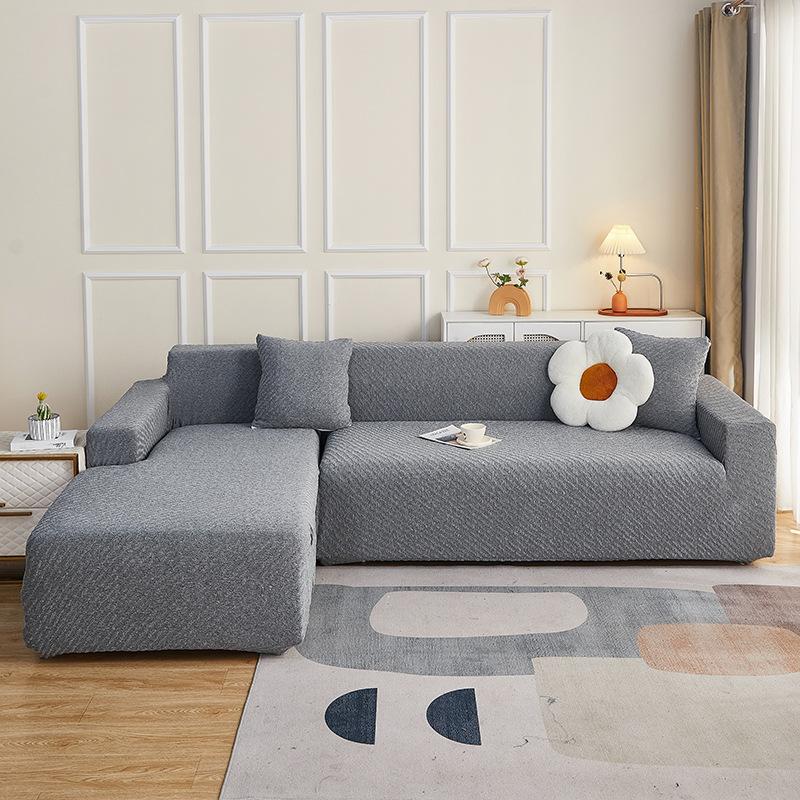 

Высококачественный эластичный однотонный утолщенный жаккардовый чехол для дивана с толстой иглой, пылезащитный чехол с тиснением, универсальный чехол для дивана Single sofa cover