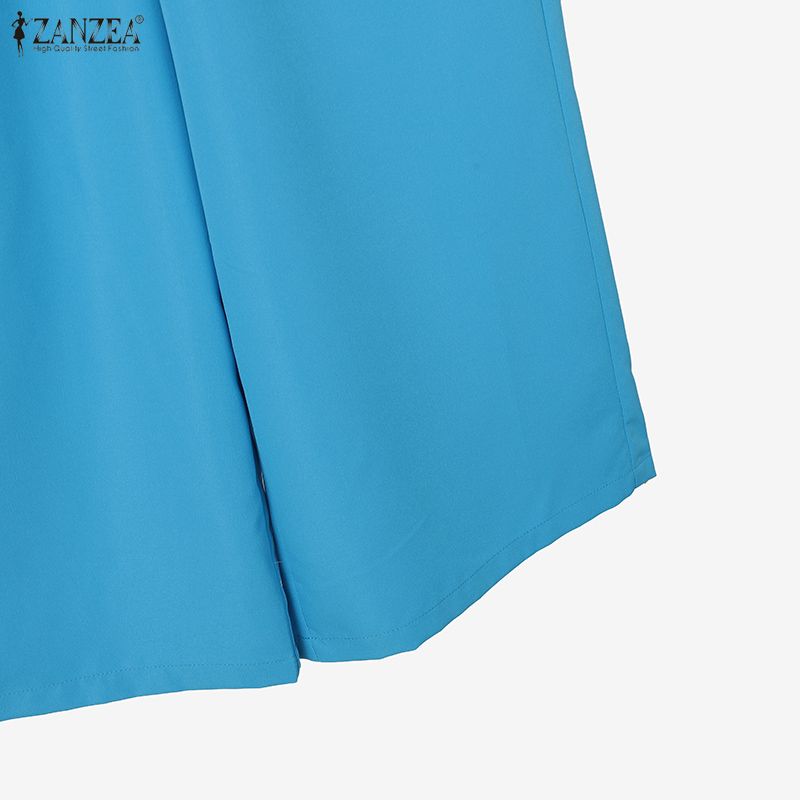 ZANZEA Lässiges zweiteiliges Anzug-Set für Damen mit 3/4-Ärmeln, Bluse und Hose