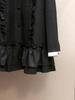 Spring Gray Color Block Ruffle Patchwork Dress for Women