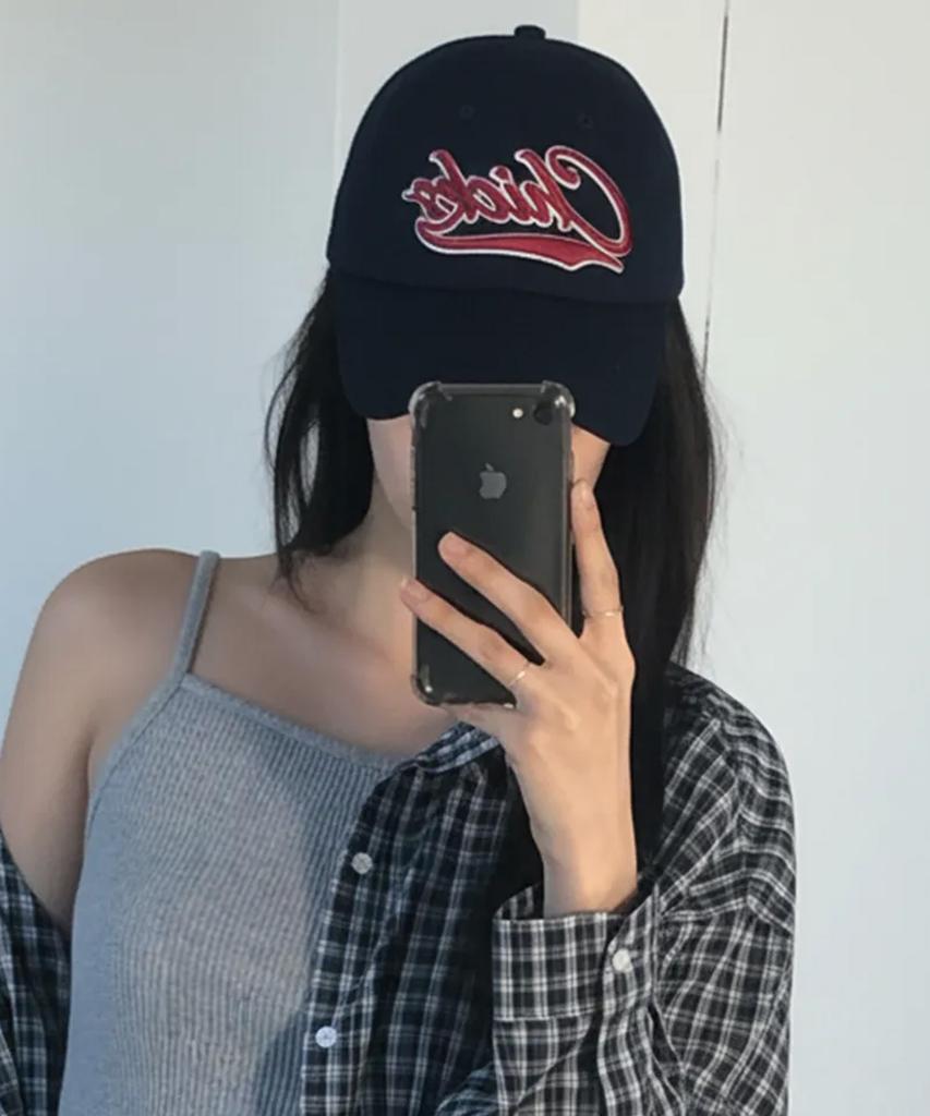 CHICKS Tail Embroidery Ball Cap Navy