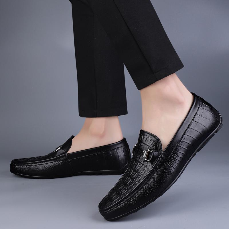 Fashion High Quality Classic Retro Men's Loafers Luxurious Casual Flat Shoes Men's Handmade Business Leather Shoes White Loafers