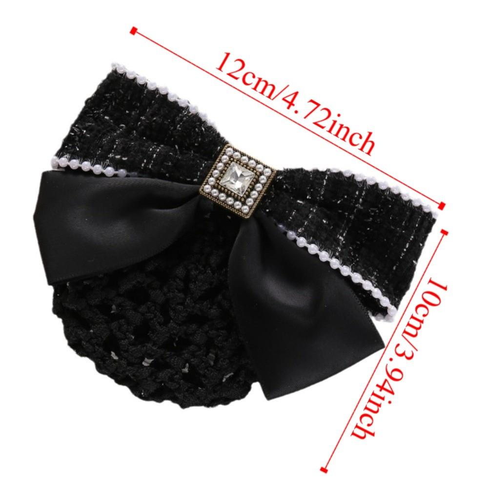 Elegant Net Bun Hair Cover Loose Mesh Black Color Bun Snood Hair Clip Crochet Fine Mesh Nurses Spring Clip Ladies Hair