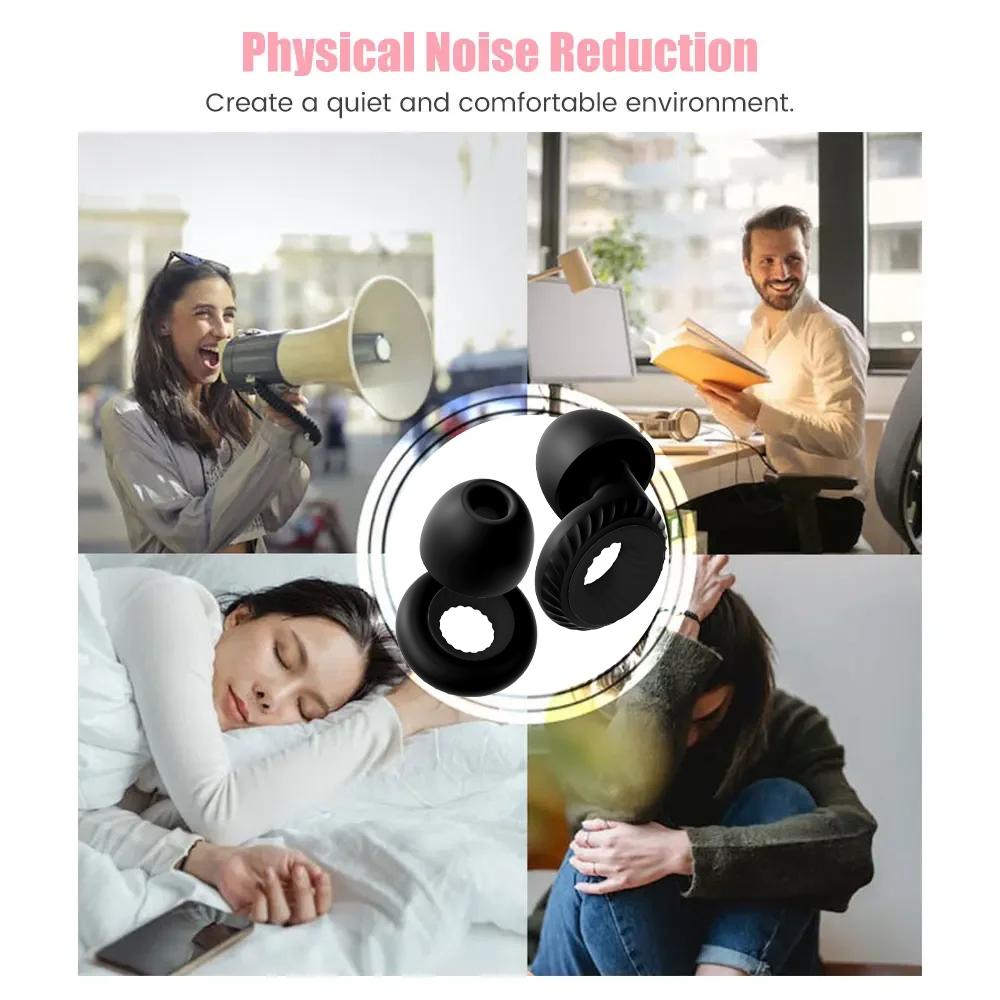 Silicone Soundproof Earplugs Noise Reduction Earplugs,Suitable for Sleep Snoring Sensitive People with Noise Gift Earplug line