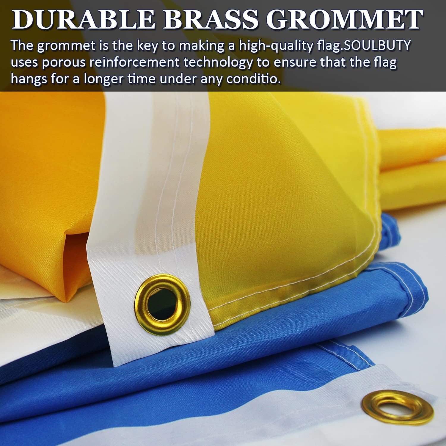 

SOULBUTY Ukraine Flag 3x5 Double Sided Outdoor Indoor- Ukrainian National Flags 3x5- Double Stitched- Polyester with Brass Grommets (3X5FT) 3X5FT